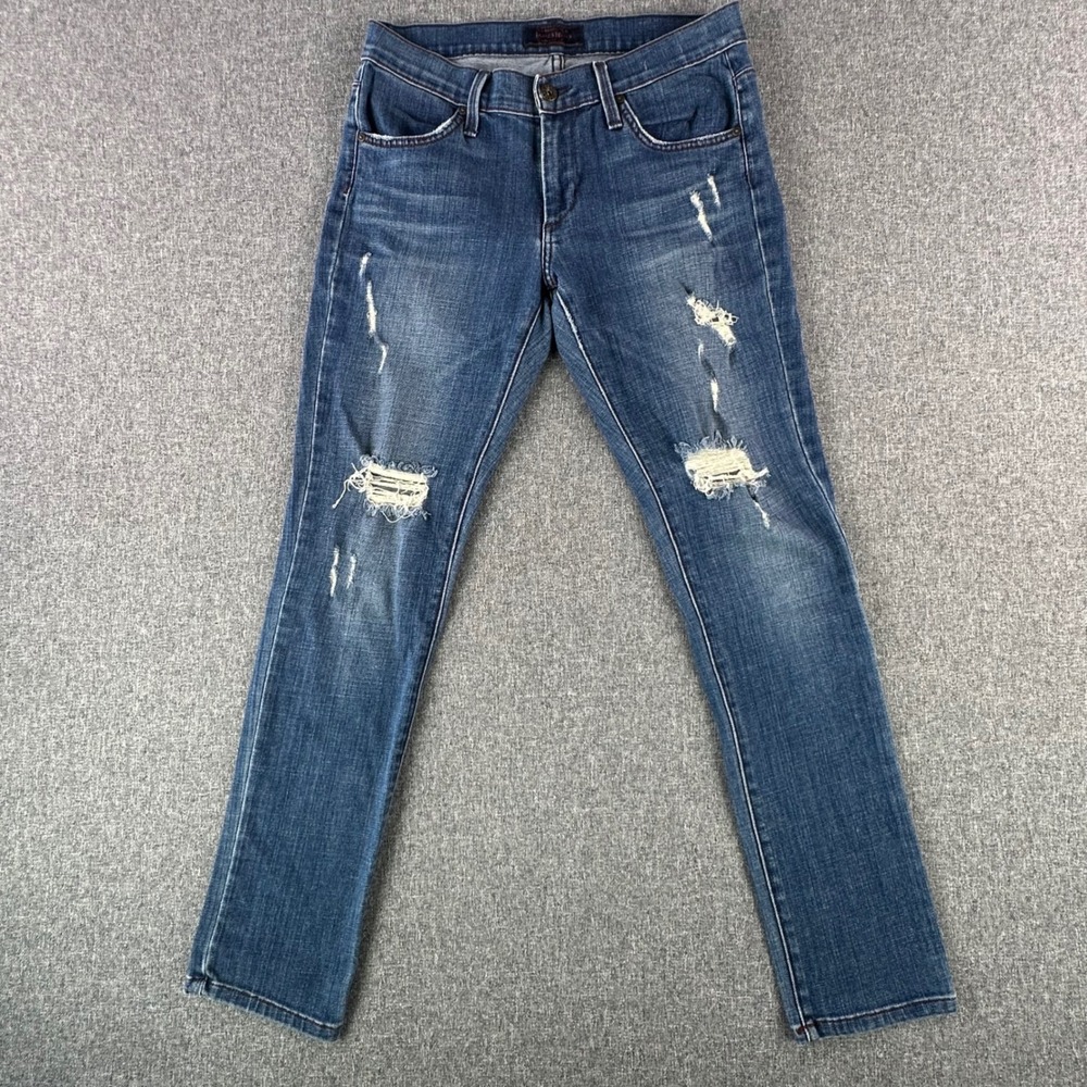 James Jeans Jeans Women 27 Neo Beau Blue Distressed Ripped Slim Boyfriend